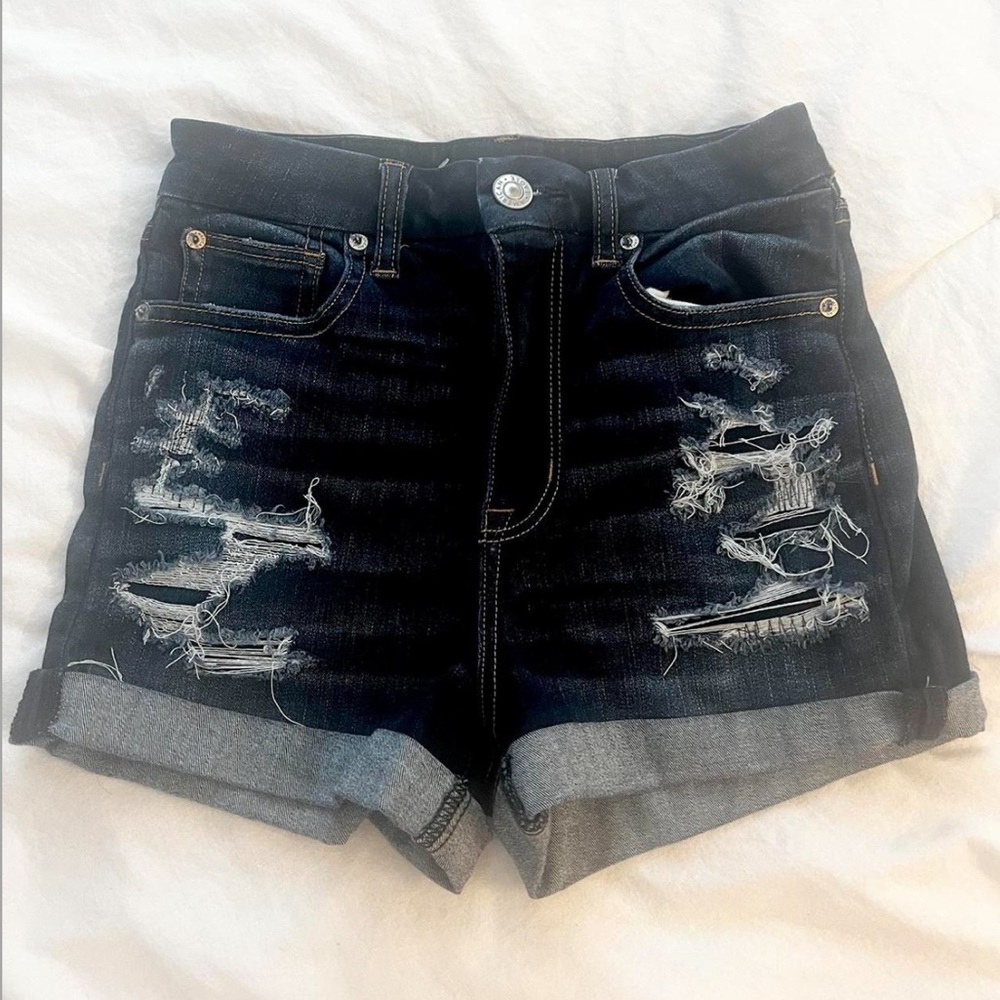 american eagle ripped jean shorts